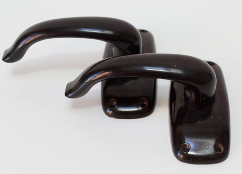 Vintage bakelite door handles - door,