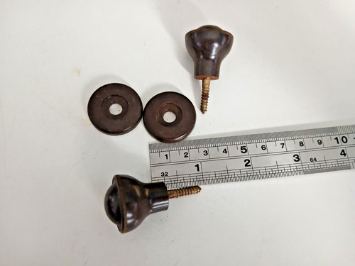 Pair bakelite door knob - pair,